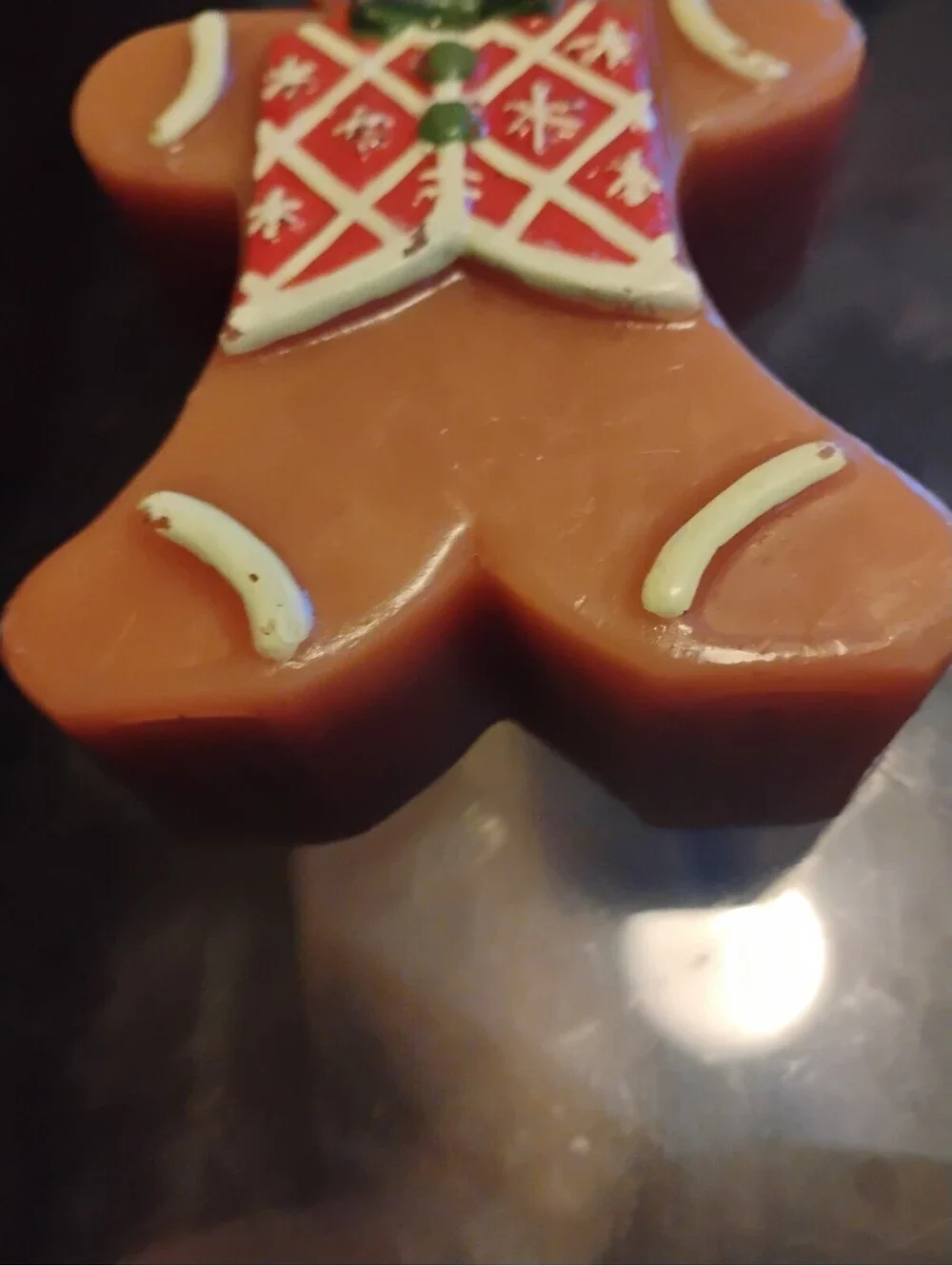 Vintage Gingerbread Man Decorative Figurine with Festive Vest